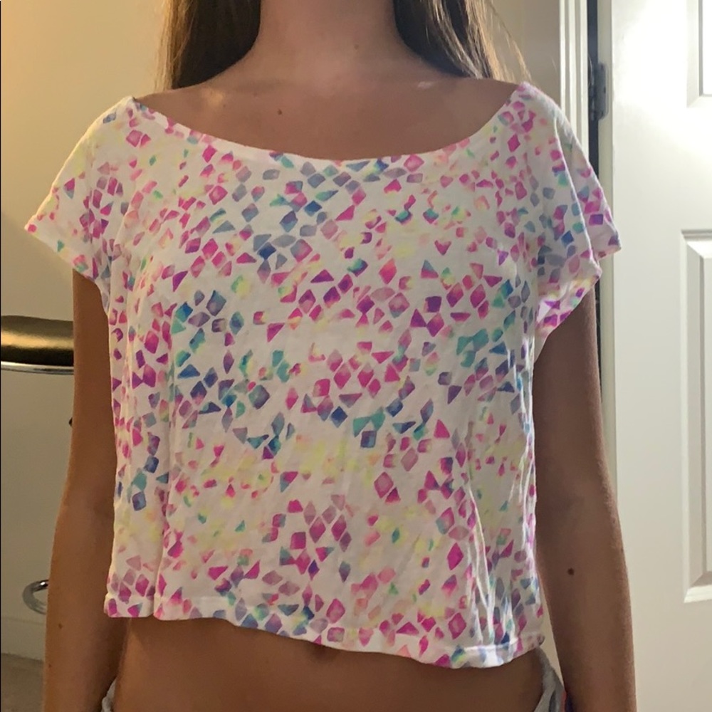 Multicolor confetti VS Pink Crop top